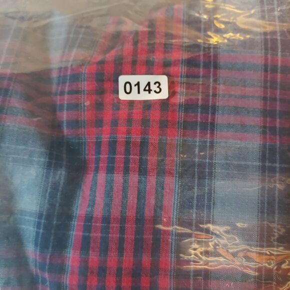 Richlook XXL 44 Plaid Casual Shirt Red Grey Blue Button Front Long Sleeve - Picture 9 of 9